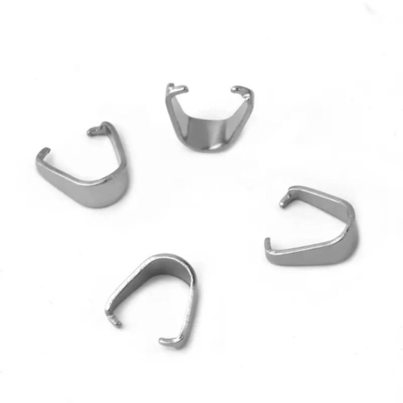 🔴 5 for $10 ONE Jewelry Connector Clasp Silver Tone Stainless Steel - Picture 1 of 3